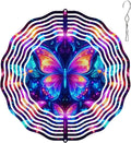 10 Inch Butterfly Wind Spinner, 3D Stainless Steel Hanging Kinetic Wind Sculpture Gifts for Garden Decor Yard Art Indoor Outdoor Window Porch Front Door Decoration