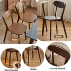 Modern Dining Chairs Set of 4, Solid Oak Wood Dining Chair with Comfortable Backrest, Sturdy Wooden Chairs for Kitchen, Dining Room