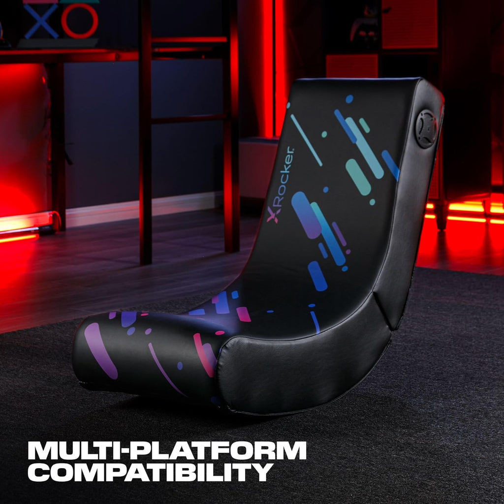 X Rocker Video Gaming Floor Rocker Chair, Built-in Audio, Foldable, for Gamers, Bedroom, or Game Room for Boys, Girls, Teens 5-17, Gifts for Gamers