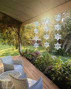 Stainless Steel Wind Spinner - Reflective Garden Spinner to Scare Birds Away, Sparkly Outdoor Decor for Yard, Patio, Farm - Heart Shaped Gift for Mom, Women, Wife (Hexagonal Star)