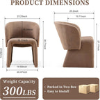 NORDICANA Barrel Dining Room Chairs with Arms, Faux Fur Accent Chairs Set of 2, for Kitchen, Living Room, Upholstered Armchairs, Brown