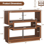 knoworld 40" Console Table for Entrayway, Farmhouse Entry Table with 4 Tier Storage, Narrow Sofa Table Behind The Couch for Entrance, Living Room, Hallway, Foyer, Brown