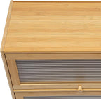 3-Tier Kitchen Storage Cabinet, Countertop Pantry Sideboard with Clear Flip-Up Door Tabletop Storage Cabinet with Large Capacity for Home Kitchen Dining Room Study Room Living Room