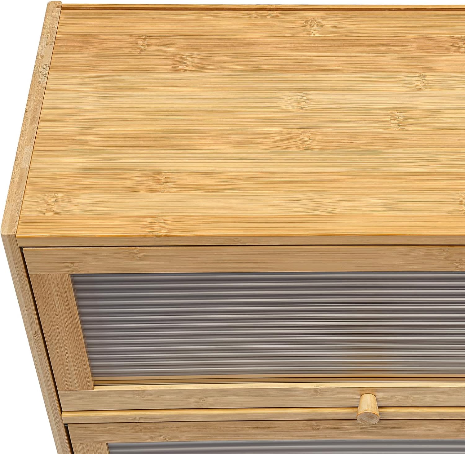3-Tier Kitchen Storage Cabinet, Countertop Pantry Sideboard with Clear Flip-Up Door Tabletop Storage Cabinet with Large Capacity for Home Kitchen Dining Room Study Room Living Room