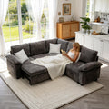 Sofa Bed, Sleeper Sofa with Pull Out Bed, L Shaped Modular Sectional Couch with Storage Ottoman, Modern Chenille Cloud Couch, Convertible Sofa Cama para Sala, Multiple Sizes (Light Gray, 5)