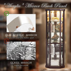 70" H Lighted Corner Curio Cabinet, Glass Display Cage with Tempered Glass Doors and 5 Adjustable Shelves, Wine Cabinet Storage Rack for Bar and Liquor Storage (Dark Cherry)