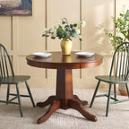SAFAVIEH Home Collection - Sergio Rustic Cafe Brown Round Dining Table, Traditional Pedestal Design, Seats up to 4 (DTB9215A)