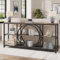 Tribesigns Extra Long Console Table, 70.9" Sofa Table with 3 Tier Shelves | Narrow Sofa Tables with 3 Tier Wood Storage Shelves, Industrial Metal Frame for Entryway Hallway Living Room Behind Couch