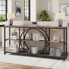 Tribesigns Extra Long Console Table, 70.9" Sofa Table with 3 Tier Shelves | Narrow Sofa Tables with 3 Tier Wood Storage Shelves, Industrial Metal Frame for Entryway Hallway Living Room Behind Couch