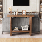 LIFECHOVY Farmhouse Wood Entryway Table Narrow Console Tables with Storage Behind The Couch Sofa, Entrance Side Table for Hallway, Living Room, Foyer, Rustic Brown