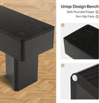 Tribesigns 47.24" Dining Bench, Modern Black Dining Table Bench with Sturdy Base, Wooden Kitchen Seating for Living Room, Entryway