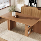 Garvee 70.8" Dining Table for 6 8 10, Modern Dining Room Table with Storage, Wood Kitchen Table with Fluted Legs, Dinner Tables for Kitchen Dining Room,Nut-Brown