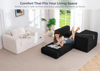 MAXYOYO Folding Sofa Couch, Convertible Floor Sofa with Armrest, Multifunctional Sofa with Pillow and Pockets, Couch for Living Room, Black