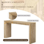 Merax Modern Entryway Table with 2 Concealed Drawers, Natural | Long Farmhouse Console Table with Thickened Legs, Sofa Table Behind Couch, Waterfall Design, for Living Room Hallway