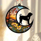 Personalized Dog Memorial, Custom Name Shar Pei Dog Christmas Ornament with Name, Custom Breeds, Pet Loss Light Catcher, Gifts for Lovers Loss of Pet Sympathy on Mothers Day Christmas