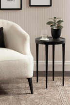 Kate and Laurel Rava Modern Metal Round Side Table, 14 x 14 x 22, Black, Cast Aluminum Accent Table for Use as Indoor Plant Stand or Living Room Decor Piece