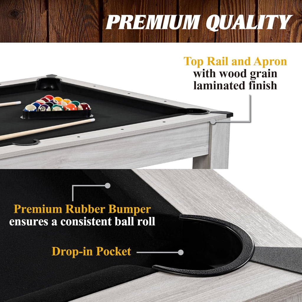 Barrington Billiards 7Ft Combo Table 3-in-1 Pool Table, Dining & Ping Pong