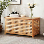 Solid Wood Entryway Bench with Storage, storage chest with Removable Bag | Large storage chest with Removable Bag, Wood Coffee Table for Living-room, Bedroom, Patio, DIY Bunny House, 39x20x20in
