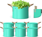7 Pcs 7 Gallon Potato Grow Bag, PE Garden pots Plant Grow Bag with Branch-Binding Holes and Drain holefor for Vegetables, Strawberries, Flowers