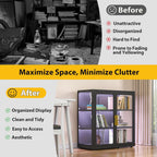 Display Cabinet with Glass Doors and Adjustable Shelves,34" Tall Bookcase with LED Lights,3-Tier Curio Cabinet for Collectibles,Glass Display Case for Living Room,Black