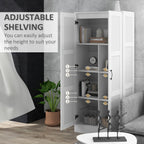 HOMCOM 71" Tall Storage Cabinet with Movable Storage Shelves, Modern Style Pantry Cabinet with Soft Close Doors, White