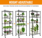 Mini 5-Tier Greenhouse for Indoor Outdoor, 23.2" L×13.4" W×61.4" H Portable Greenhouse with Clear PVC Cover and Metal Shelf for Growing Vegetables, Flowers and Seedlings, with Wheels
