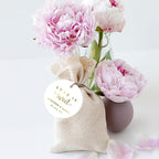 Andaz Press Personalized Round Circle Wedding Gift Tags, Metallic Gold Ink, Love is Sweet, 24-Pack, Custom Made Any Name