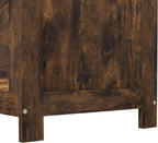 HOMCOM Storage Bench Cut-Out Handles 29.9" x 15.7" x 18.9" Rustic Brown | Storage Chest, 2 Safety Hinges, Modern Wooden Trunk, Living Room, Entryway