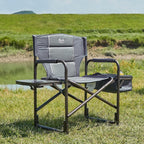 Timber Ridge Folding Camping Chair with Cooler Bag, Director Chair Foldable with Side Table for Adults, Camp Chairs for Outdoor, Lawn, Sports, Fishing, Heavy Duty Supports 300lbs, Grey-2 Pack