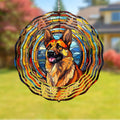 German Shepherd Dog Wind Spinners Outdoor Dog Memorial Gifts, 3D Metal Kinetic Hanging Garden Wind Spinner, Spinner Decor, Wind Sculptures for Outdoor & Indoor, Window, Yard Decor (German Shepherd 1)
