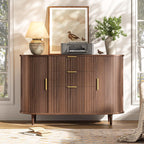 Halitaa 3-Drawer File Cabinet with 2 Sliding Doors, 39.37" Lateral Wood Filing Cabinet for Home Office and School, Printer Stand with Storage for Letter/A4 Hanging Files, Walnut