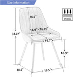 Alunaune Modern Dining Chairs Set of 6, Mid Century Upholstered Kitchen Chairs Anti Scratch Armless Leisure Accent Chair, Living Room Faux Leather Desk Side Chair with Metal Legs-Beige