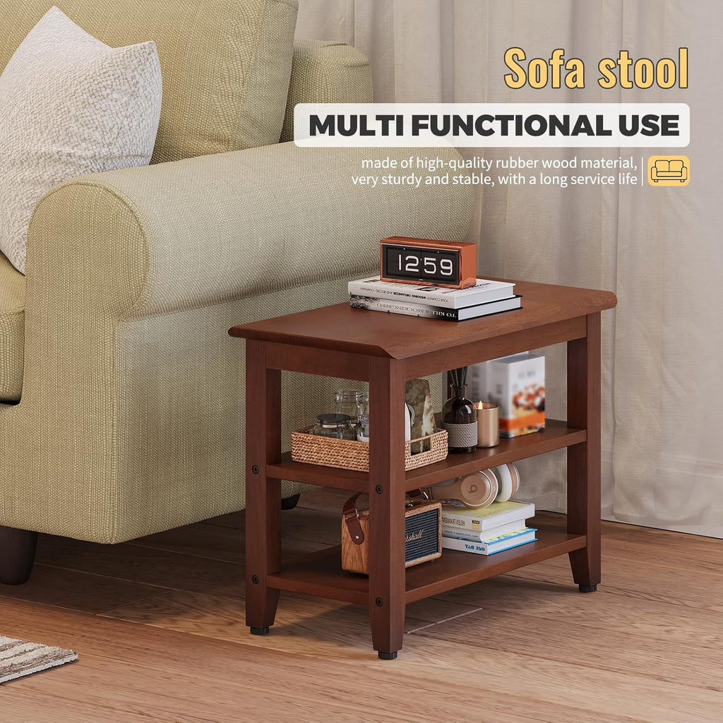 Wood Shoe Bench for Entryway,Bench with Shoe Rack,Storage Shoe Organizer for Hallway,Living Room,Bedroom (Brown, 23.62''W×11.81‘’D×17.71‘’H)