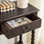 SAFAVIEH Furniture - Athena 2-Drawer Console Table - Dark Chocolate - Solid Wood - Farmhouse Classic Design - Ideal for Entryway, Living Room, Hallway, 35.5" W x 13" D x 29.5" H (CNS5702D)