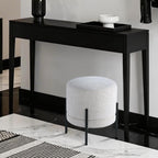 Get Set Style Multifunctional Ottoman with Side Table, Soft Round Footrest Stool,Vanity Stool with Metal Legs, Modern Decorative Furniture Vanity Chair for Makeup Room, Bedroom, Living Room