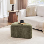 ONEVOG Storage Ottoman with Removable Lid, Modern Multifunctional Chenille Upholstered Footrest Stool for Couch, Modern Stool for Living Room, Bedroom, Dorm, Vanity, Green