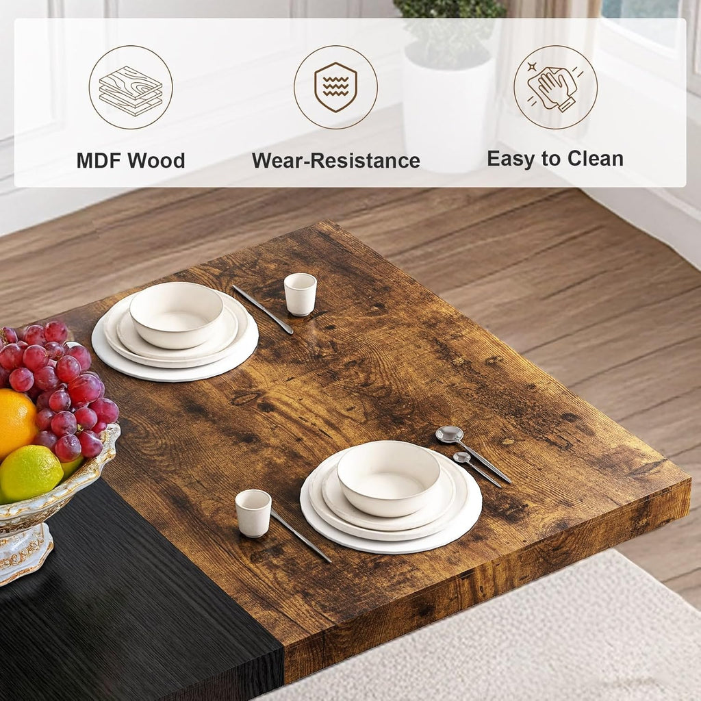 71" Extendable Dining Table for 4-8 People Wooden Dining Room Table Modern Extendable Kitchen Table for Dining Room, Small Space Saving Design, Easy Assembly(Brown)