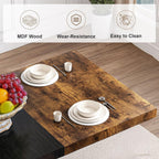 71" Extendable Dining Table for 4-8 People Wooden Dining Room Table Modern Extendable Kitchen Table for Dining Room, Small Space Saving Design, Easy Assembly(Brown)
