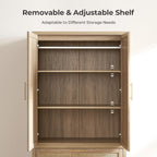 SICOTAS 71 inch Rattan Wardrobe Closet : Armoire Wardrobe with Drawers