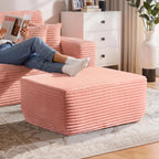 37" Plush Ottoman, Upholstered Cloud Footrest for Couch in a Box,Oversize Poufs for Living Room & Bedroom Sofa Ottoman,Comfy Seating with Dense Foam, Pink (Plush Corduroy Fabric)