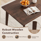 Giantex Dining Table for 4, 48" Rectangular Wooden Kitchen Table with Solid Rubber Wood Legs, Mid Century Modern Dinner Table for Dinette, Living Room, Home Office (Brown)