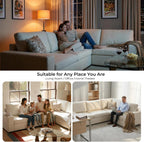 ELUCHANG 113" V-Shaped Modular Sectional Sofa Couch, Modern 7-Seat Comfy Linen Deep Seat Sofa with Corner, Removable Cover, Easy Assembly, Large Sofas & Couches for Living Room, Office, Beige