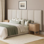 Nathan James Marissa King Size Upholstered Headboard with 6 Panels, Wall Mounted Boucle Headboard, White