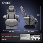 RESPAWN 900 Gaming Recliner Chair with Footrest, Cup Holder and Swivel | Ergonomic gaming recliner with footrest, cup holder, lumbar support, 135° recline & 360° swivel for console gaming