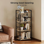 Bookshelf, Kid's Bookshelf, 4 Tier Small Bookcase, Metal Small Bookcase, Book Shelf Organization and Storage for Living Room, Bedroom, and Home Office (Light Coffee)