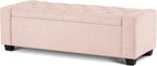 Mangodan 48" Ottoman with Storage, Soft Storage Ottoman Bench for Bedroom, Tufted Upholstered Window Benches, End of Bed Bench for Living Room, Entryway Bench with Seating, Foot Rest, Pink