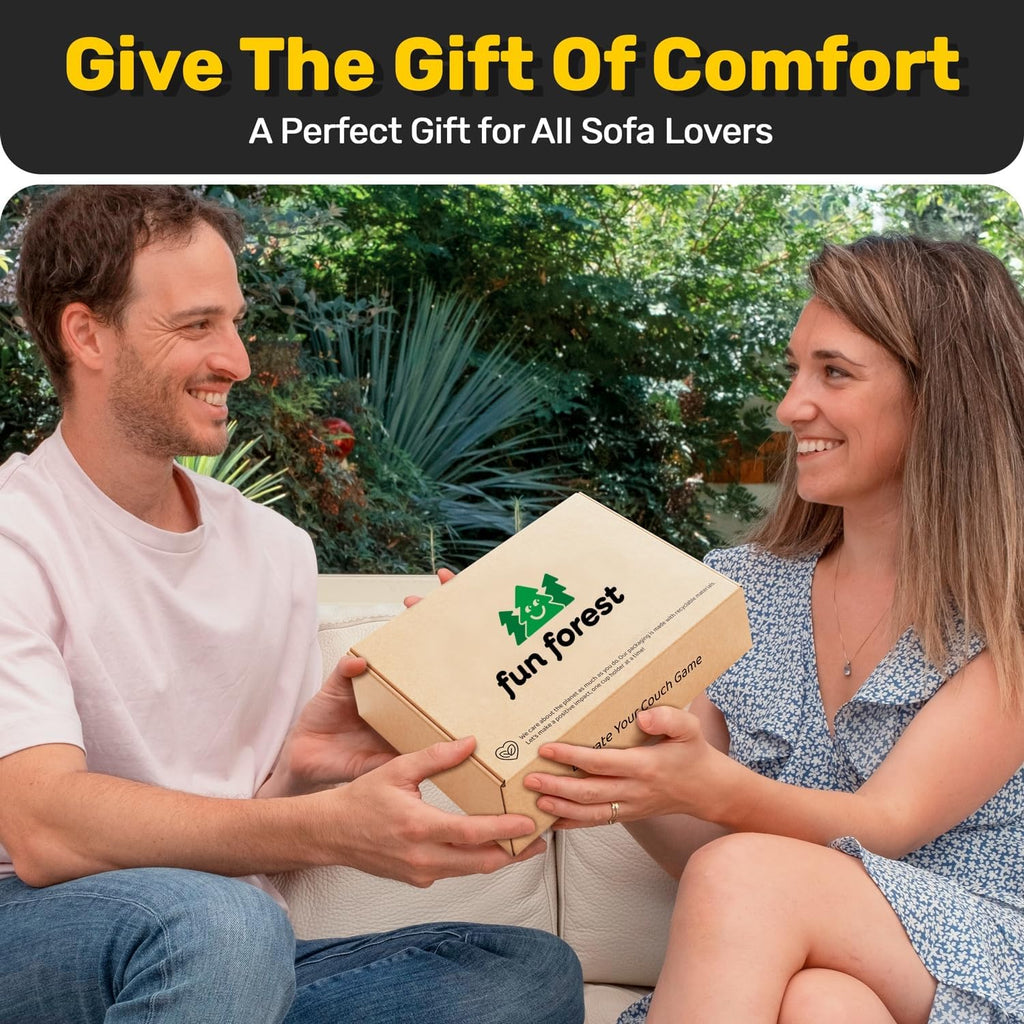 FUN FOREST Bamboo Cup Couch Holder - Non-Slip Furniture Protector, Sofa Armrest Table for Mugs & Tumblers – Weighted 16” Large Natural Bamboo Holder for Recliners and Loveseats