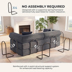 79" Convertible Futon Sofa Bed, Couch for Living Room | Dark Gray | Corduroy Loveseat Sleeper Sofa, Modular Futon Couch with Pocket Spring Core, Pull Out Couch No Assembly