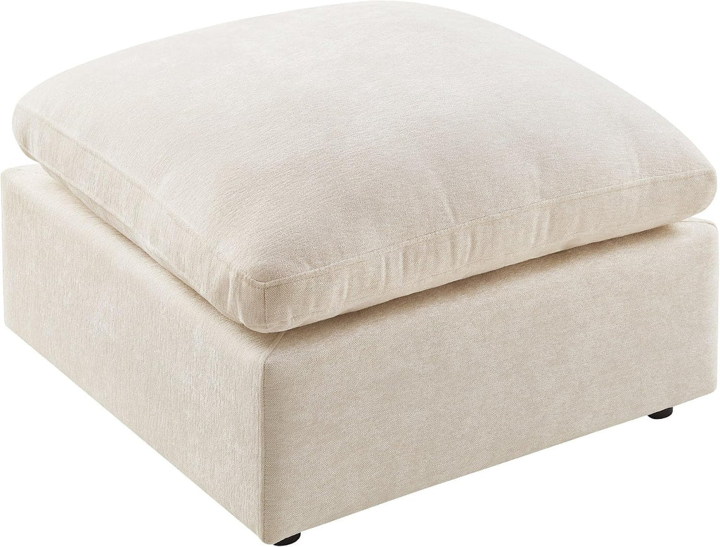 VANOMi Upholstered Square Modular Ottoman for Modular Sectional Sofa, Ottoman Footrest and Seat Cube for Living Room, Chenille