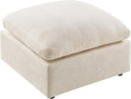 VANOMi Upholstered Square Modular Ottoman for Modular Sectional Sofa, Ottoman Footrest and Seat Cube for Living Room, Chenille